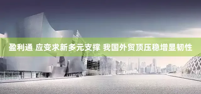 盈利通 应变求新多元支撑 我国外贸顶压稳增显韧性