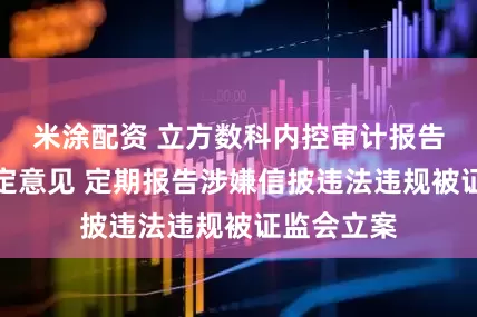 米涂配资 立方数科内控审计报告被出具否定意见 定期报告涉嫌信披违法违规被证监会立案